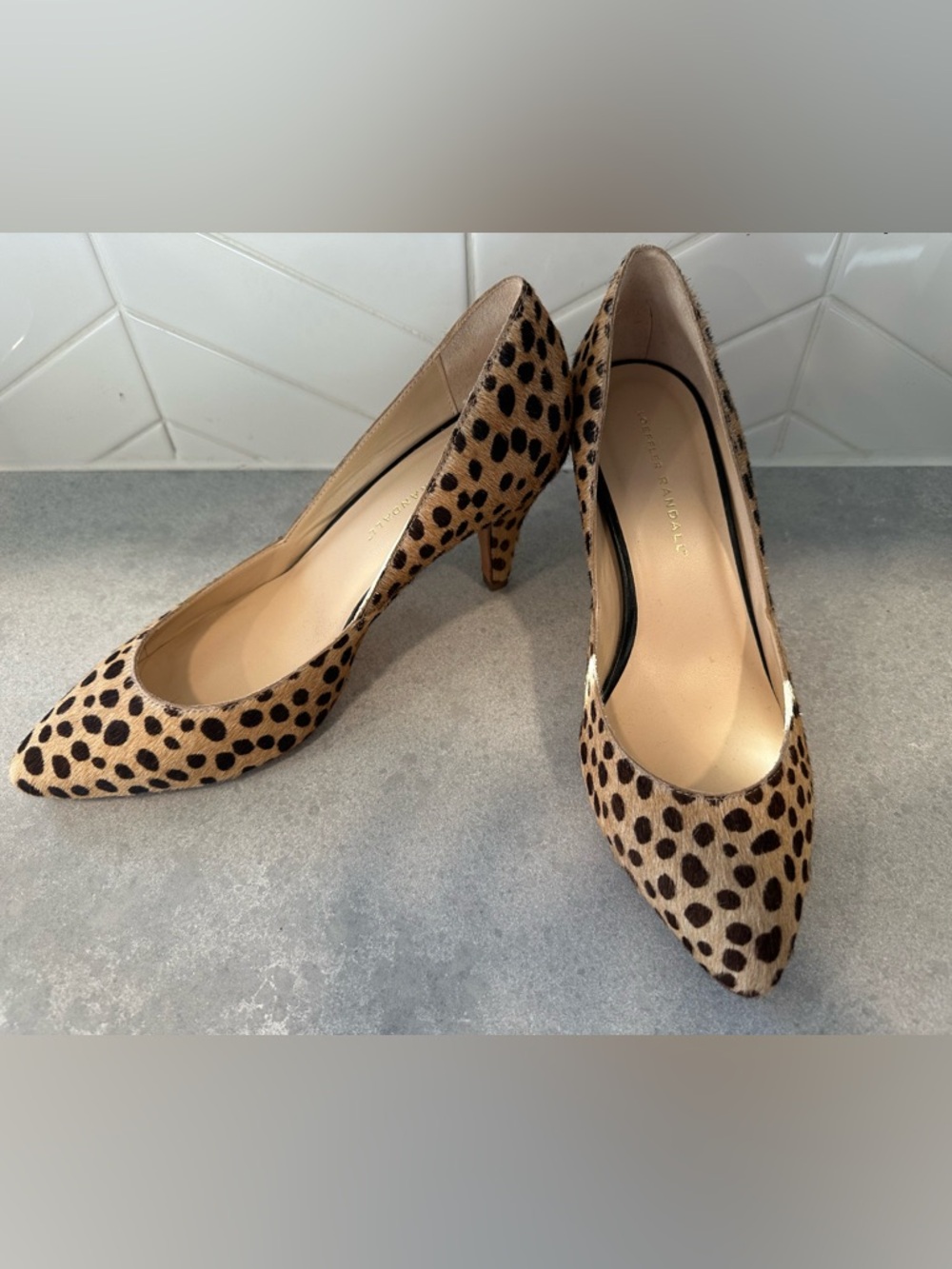 Loeffler Randall Calf Hair Leopard Print Pointed Toe Pumps - Women's Size 9